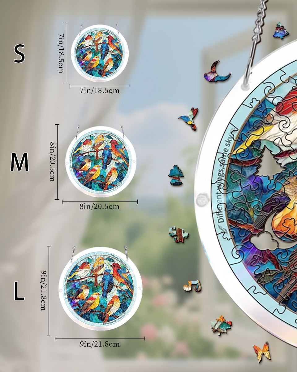 Vivifygrow — Acrylic Jigsaw Puzzle Suncatcher - Glowing Feather Haven — product image 3