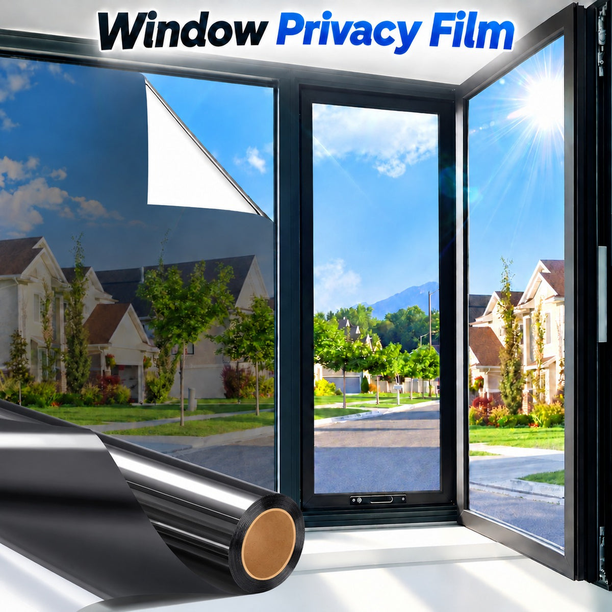 Anti-Peeping One-Way Window Film, Sun Block Privacy Sticker🏠