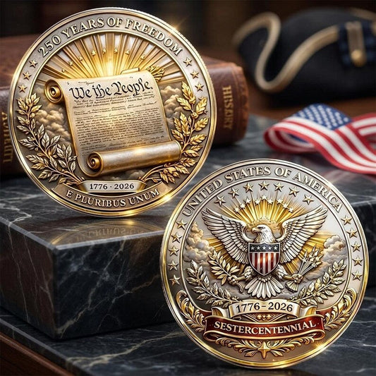 Vivifygrow — 1776–2026 USA 250 Years of Freedom Commemorative Coin — Patriotic Eagle Challenge Coin — product image 1