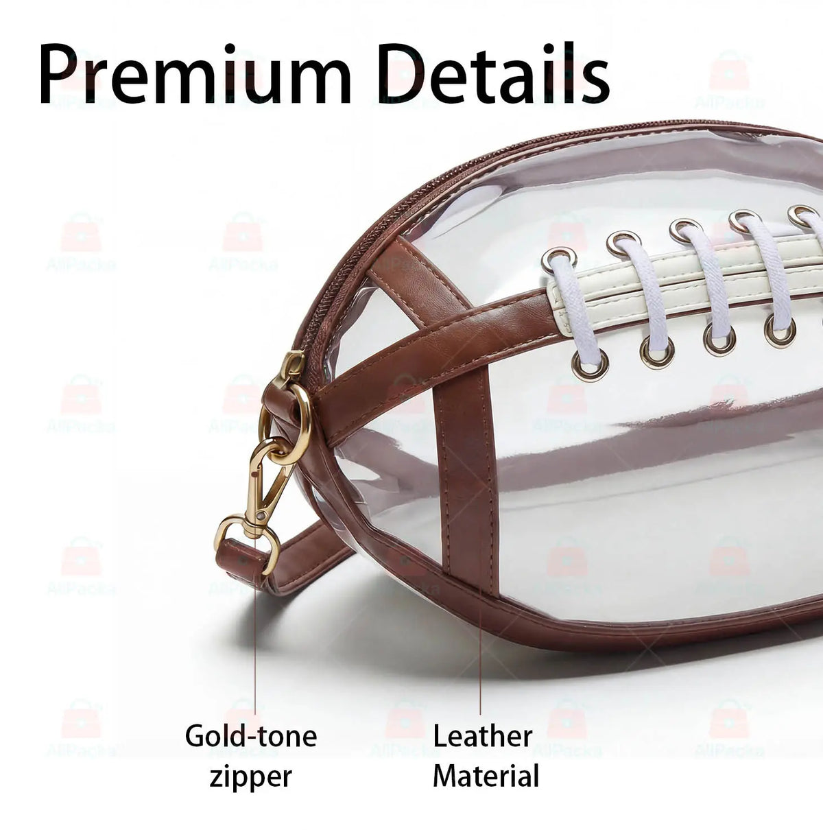 Clear Football Crossbody Bag – Stadium-Ready Transparent Game Day Purse