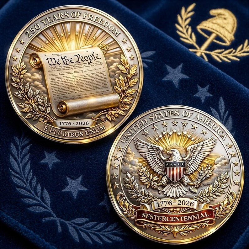 Vivifygrow — 1776–2026 USA 250 Years of Freedom Commemorative Coin — Patriotic Eagle Challenge Coin — product image 3