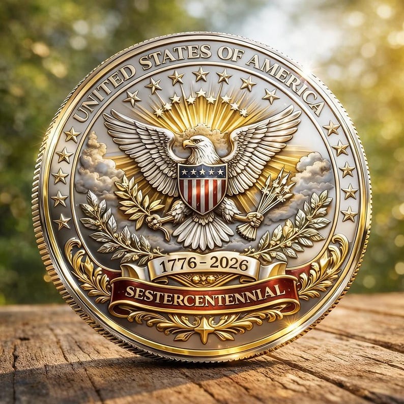 Vivifygrow — 1776–2026 USA 250 Years of Freedom Commemorative Coin — Patriotic Eagle Challenge Coin — product image 7
