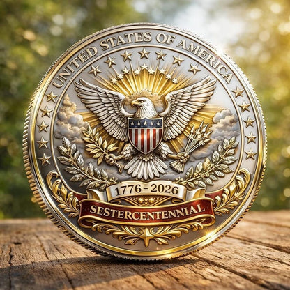 Vivifygrow — 1776–2026 USA 250 Years of Freedom Commemorative Coin — Patriotic Eagle Challenge Coin — product image 7