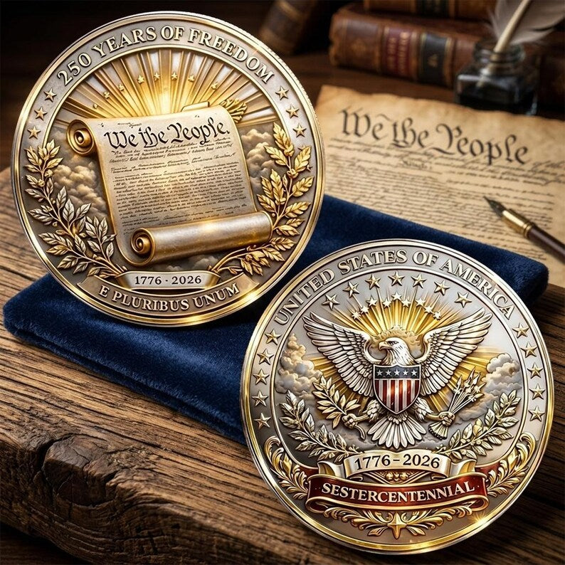 Vivifygrow — 1776–2026 USA 250 Years of Freedom Commemorative Coin — Patriotic Eagle Challenge Coin — product image 4