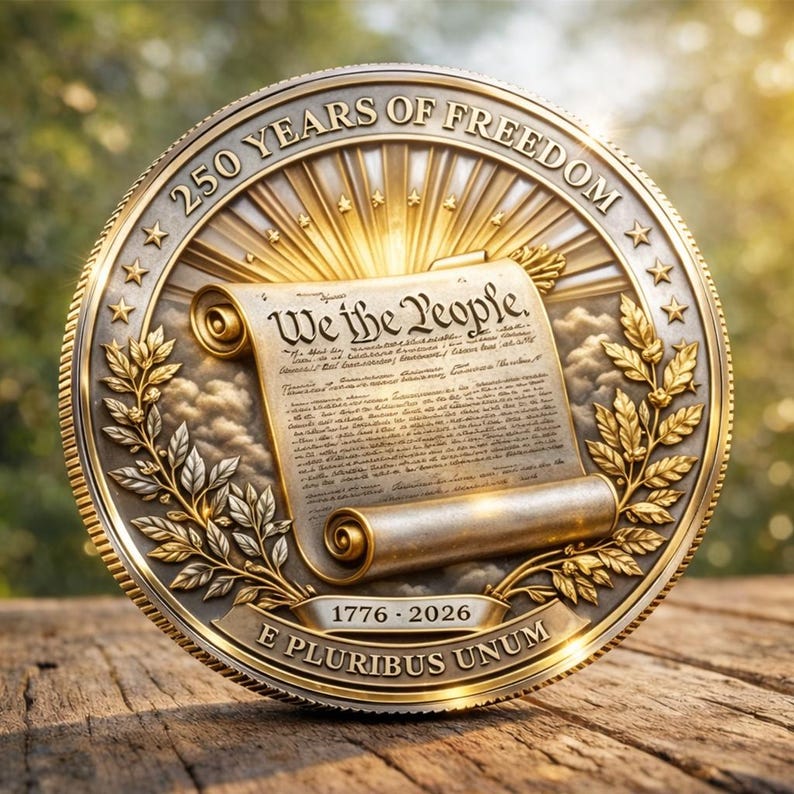Vivifygrow — 1776–2026 USA 250 Years of Freedom Commemorative Coin — Patriotic Eagle Challenge Coin — product image 6