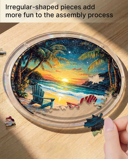 Vivifygrow — Acrylic Jigsaw Puzzle Suncatcher - Tropical Sunset — product image 2