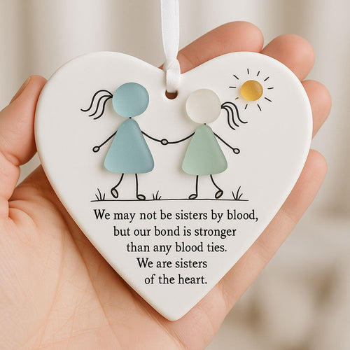 Vivifygrow — Heart-Shaped Sisters Sea Glass Ornament — product image 1
