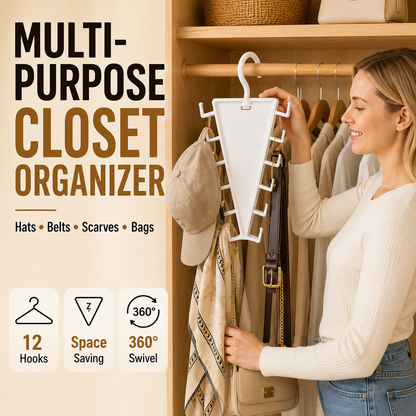 12-Hook V-Shaped Closet Organizer