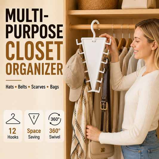 12-Hook V-Shaped Closet Organizer