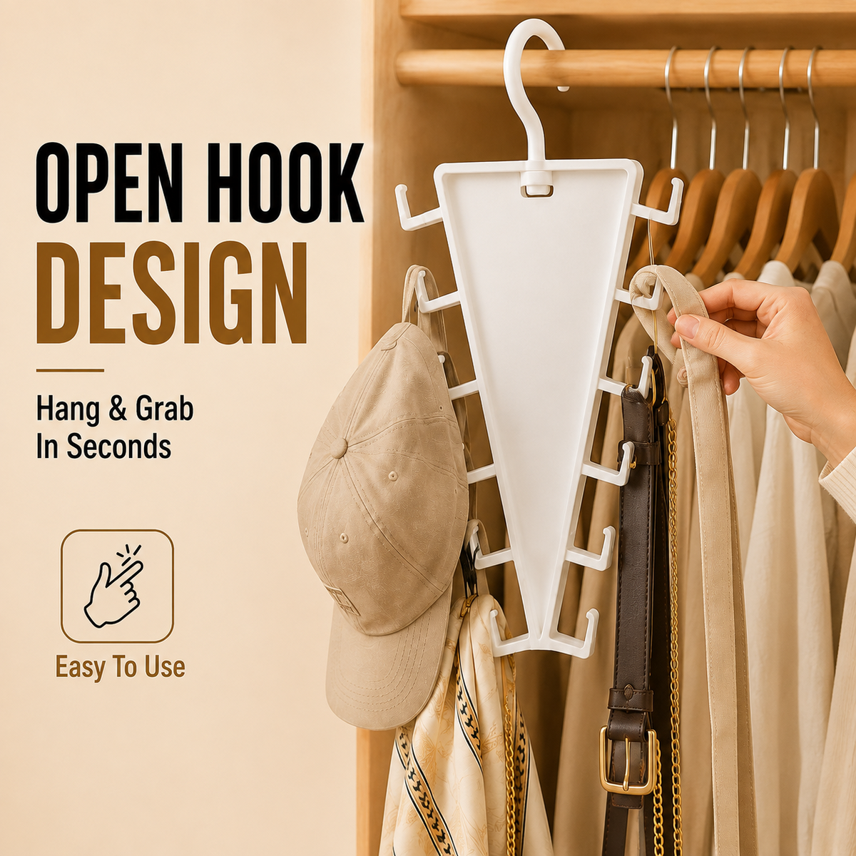 12-Hook V-Shaped Closet Organizer