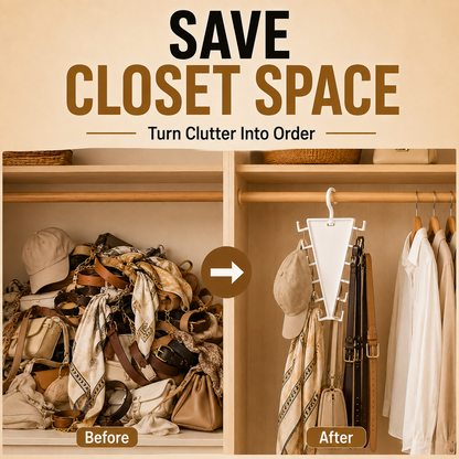 12-Hook V-Shaped Closet Organizer