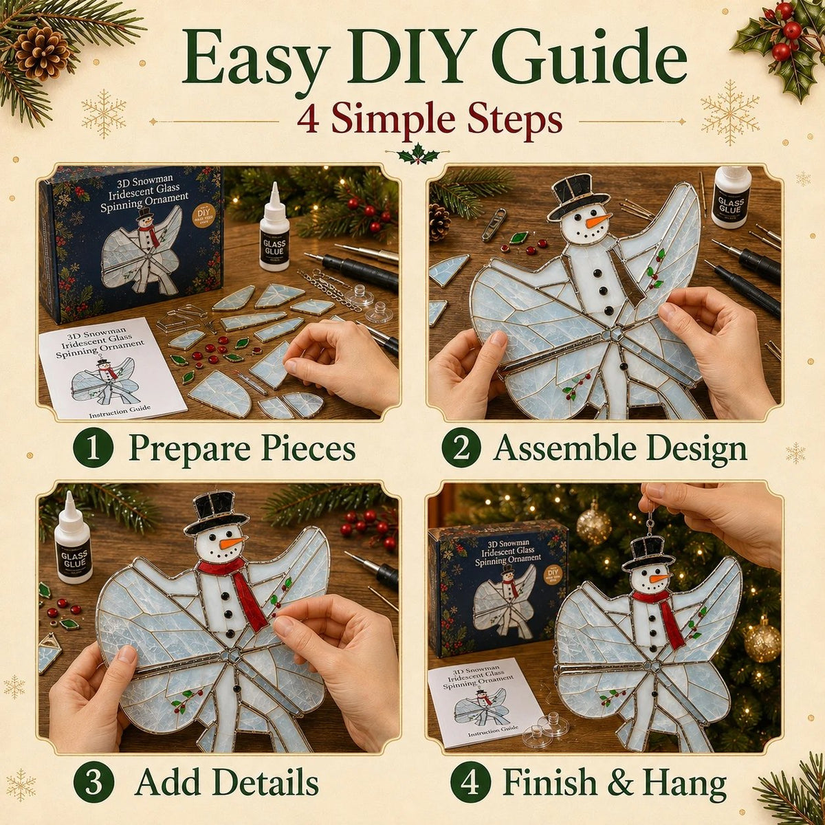 3D Christmas Iridescent Suncatcher DIY Kit