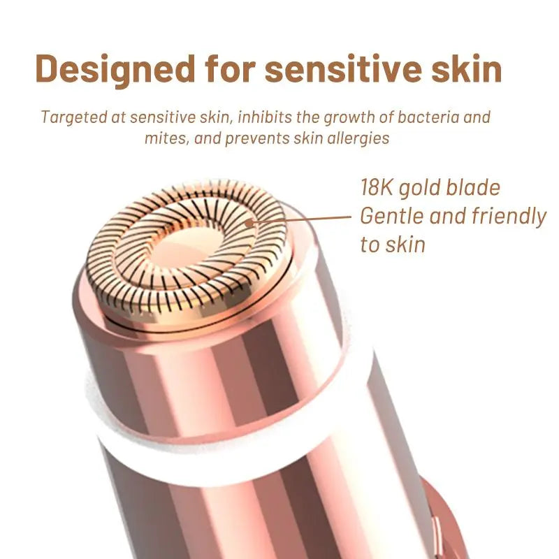 2-in-1 Rechargeable Facial & Eyebrow Trimmer – Gold-Plated Precision Razor