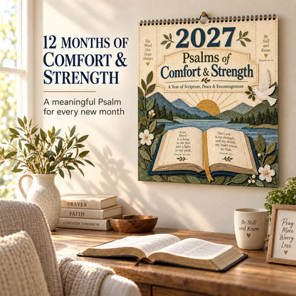 ✝️ 2027 Psalms Wall Calendar | Monthly Scripture & Christian Artwork
