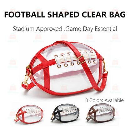 Clear Football Crossbody Bag – Stadium-Ready Transparent Game Day Purse