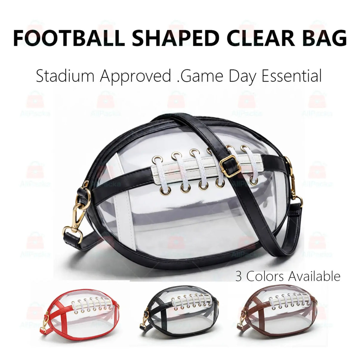 Clear Football Crossbody Bag – Stadium-Ready Transparent Game Day Purse