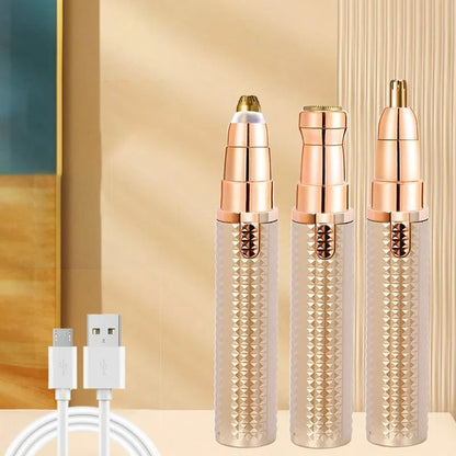 Portable Electric Eyebrow & Facial Trimmer – 3 Interchangeable Heads