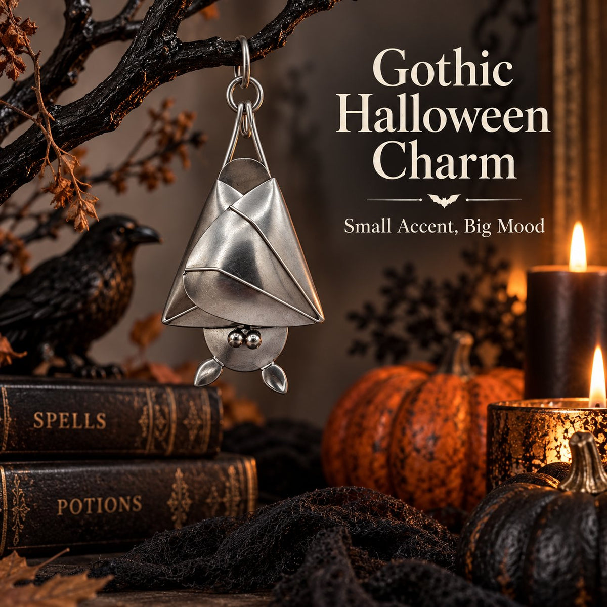 🔥LAST DAY 50% OFF - 🦇Handmade 3D Gothic Metal Bat Hanging Ornament