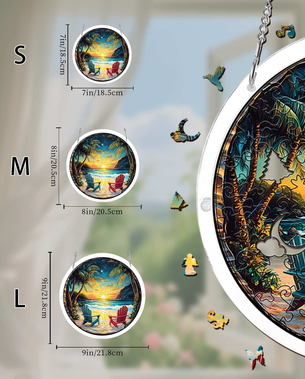 Vivifygrow — Acrylic Jigsaw Puzzle Suncatcher - Tropical Sunset — product image 7