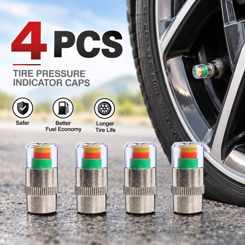🚗🛠️4 PCS Car Tire Pressure Monitor Valve- tire valve stem caps