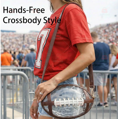Clear Football Crossbody Bag – Stadium-Ready Transparent Game Day Purse