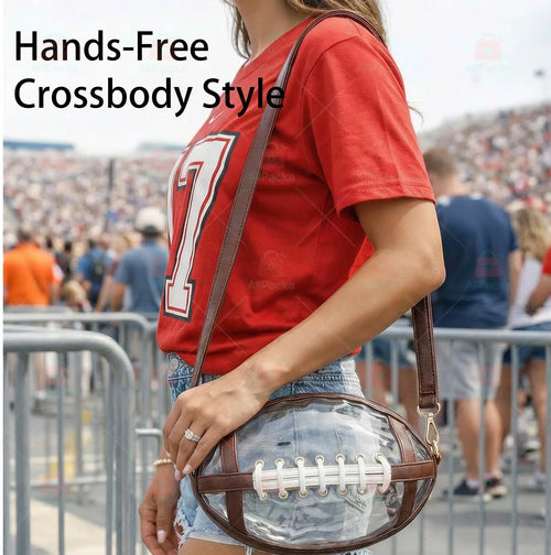 Clear Football Crossbody Bag – Stadium-Ready Transparent Game Day Purse