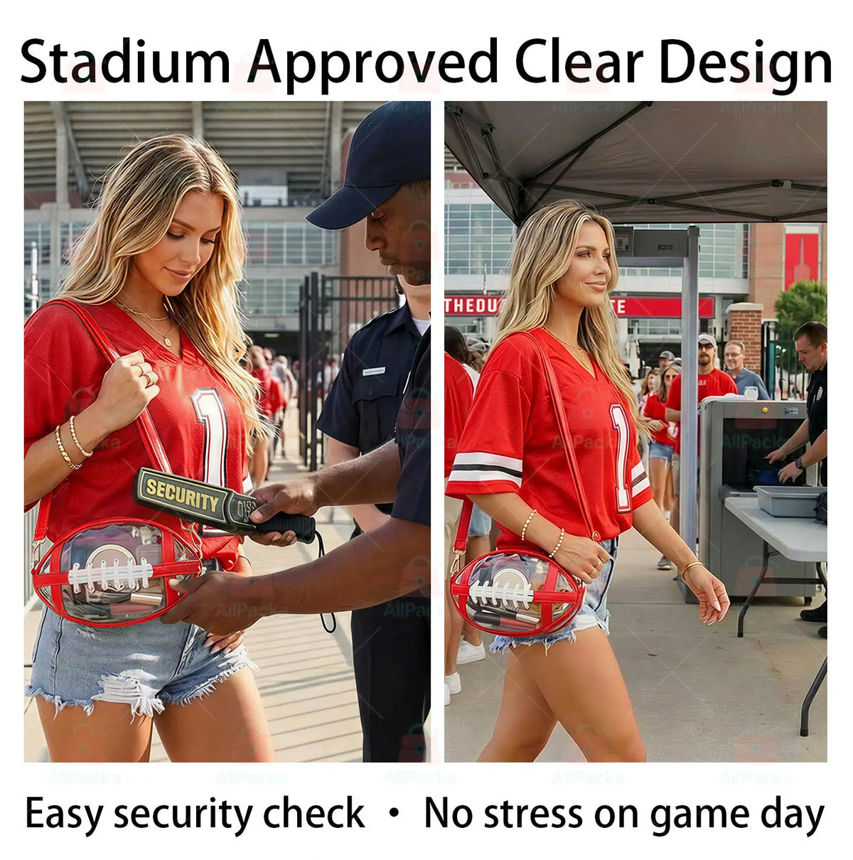 Clear Football Crossbody Bag – Stadium-Ready Transparent Game Day Purse