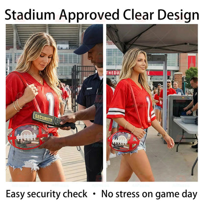 Clear Football Crossbody Bag – Stadium-Ready Transparent Game Day Purse