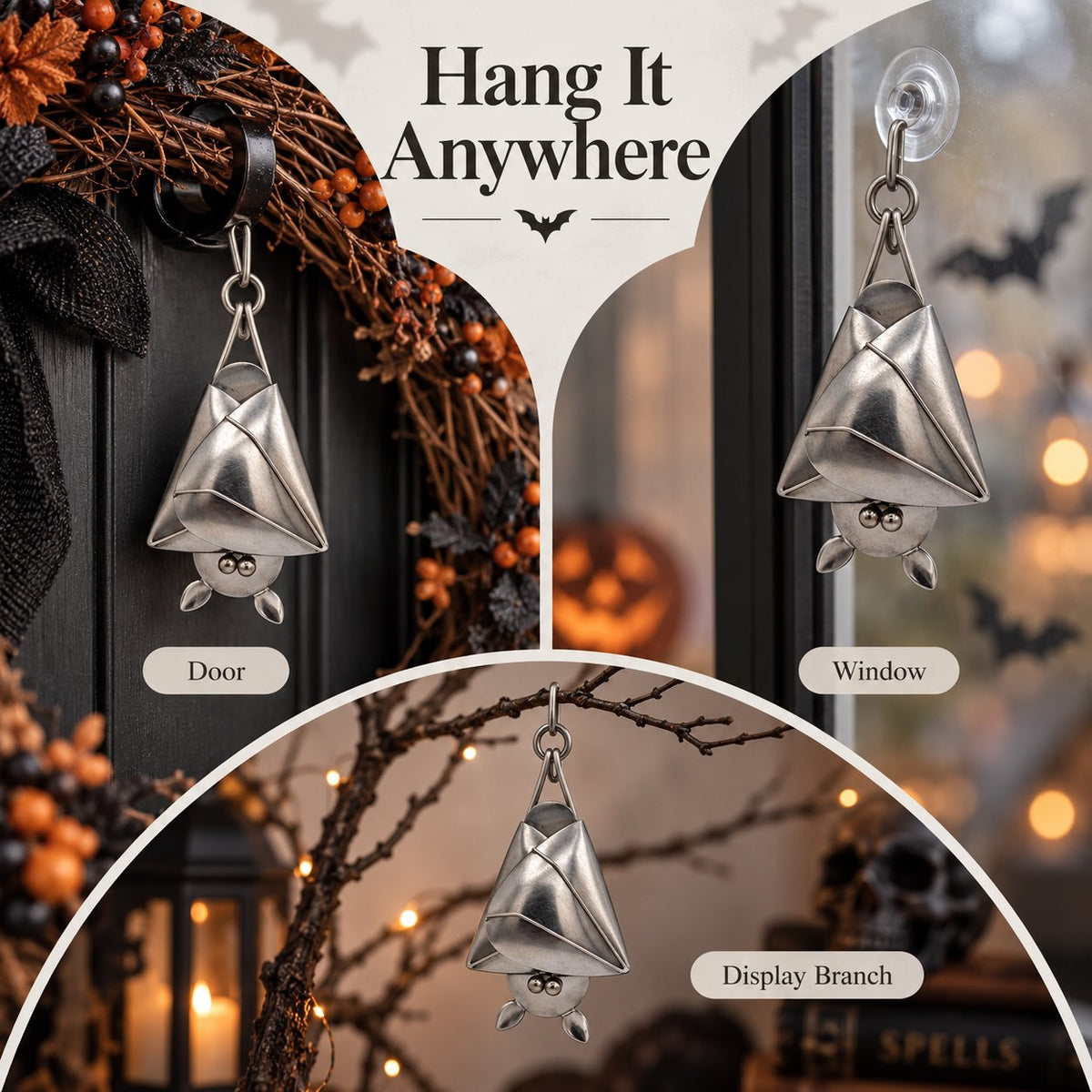🔥LAST DAY 50% OFF - 🦇Handmade 3D Gothic Metal Bat Hanging Ornament