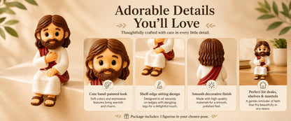 🎁LAST DAY 50% OFF- ✝️🙏 Jesus Shelf Sitter Figurines – 5 Meaningful Poses ❤️ Christian Faith Desk & Shelf Décor 🎁