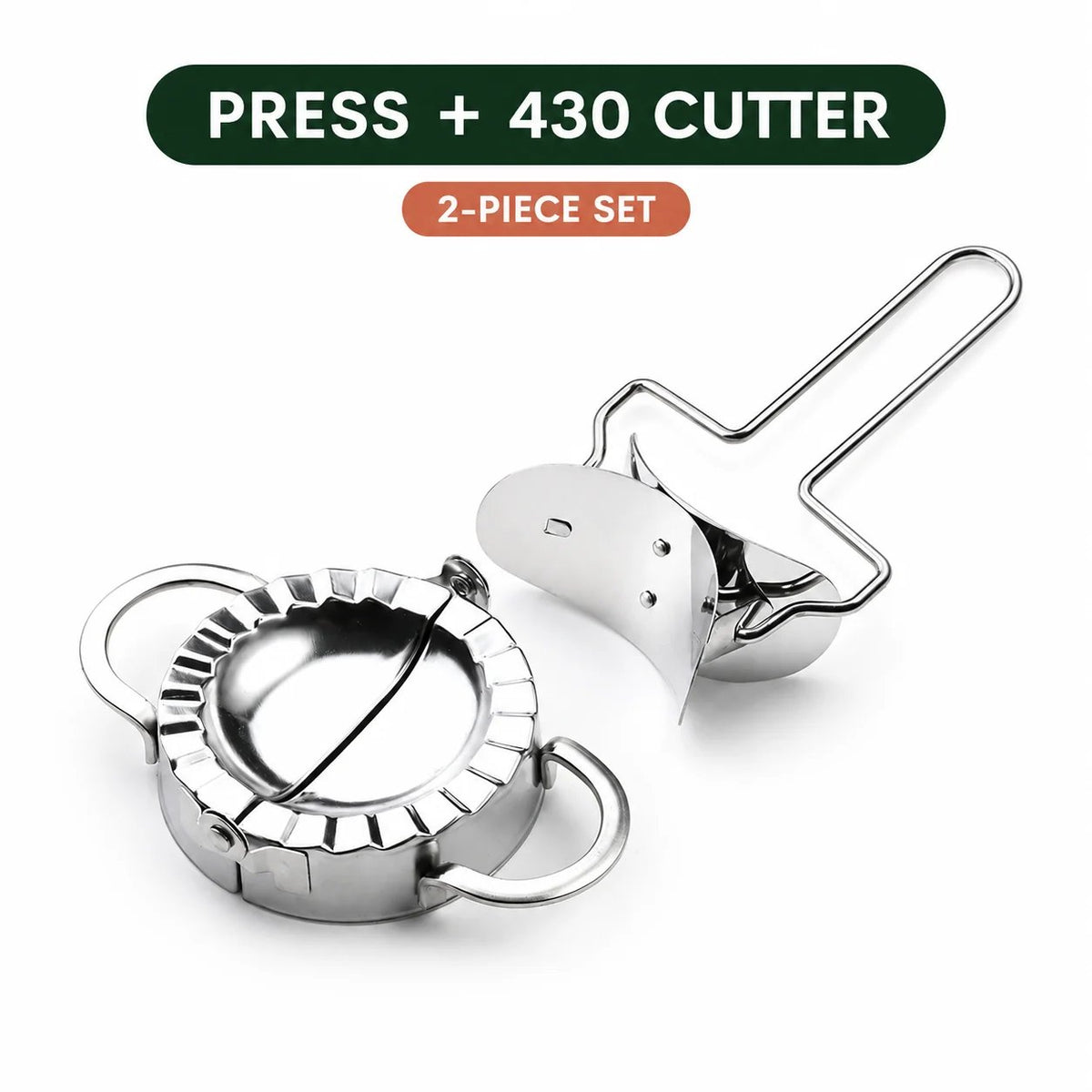 🥟 Stainless Steel Dumpling Maker & Dough Cutter Set – Roll, Fill, Press & Seal with Ease