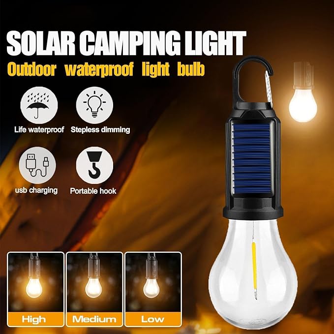 USB & Solar Rechargeable LED Camping Lantern