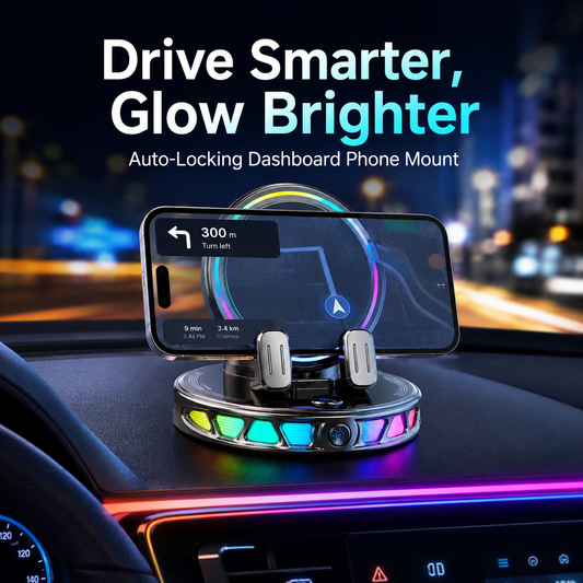 RGB Auto-Clamping Dashboard Car Phone Mount