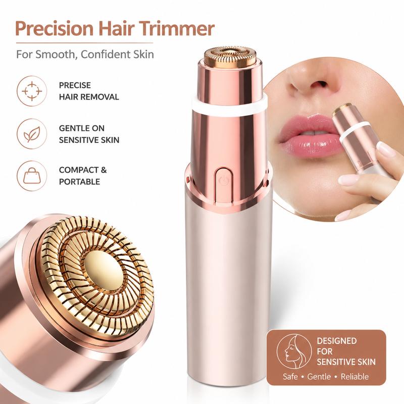 2-in-1 Rechargeable Facial & Eyebrow Trimmer – Gold-Plated Precision Razor