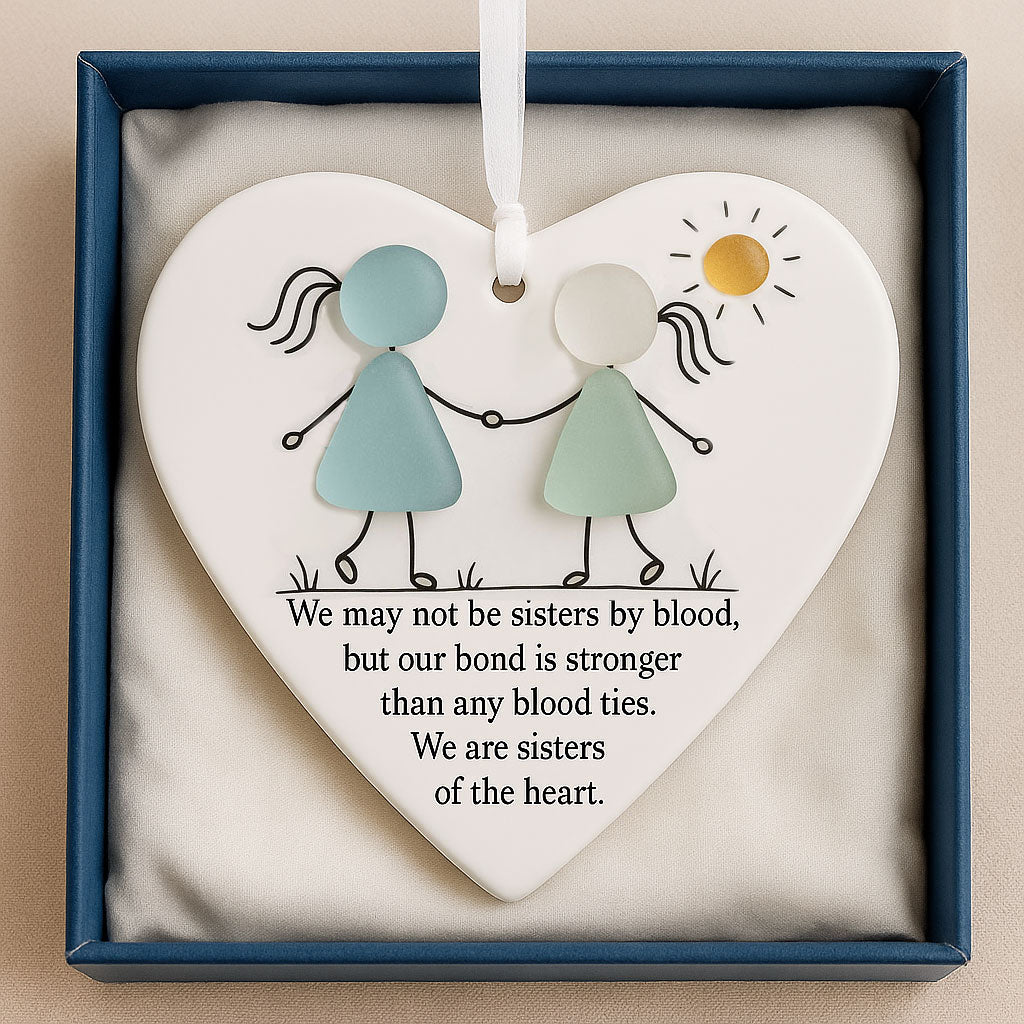 Vivifygrow — Heart-Shaped Sisters Sea Glass Ornament — product image 3