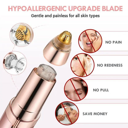 2-in-1 Rechargeable Facial & Eyebrow Trimmer – Gold-Plated Precision Razor