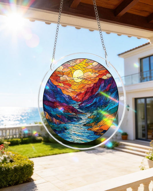 Vivifygrow — Glazed Mountain Moon Light Suncatcher-Acrylic Window Art — product image 1