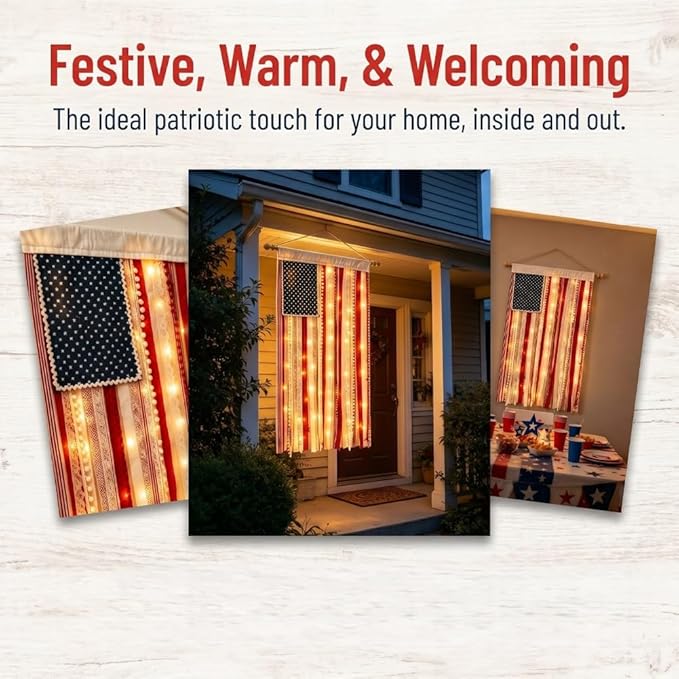 Vivifygrow — 250th Anniversary Boho American Flag Tassel Wall Hanging — Patriotic 4th of July Decor (4 Styles) — product image 7