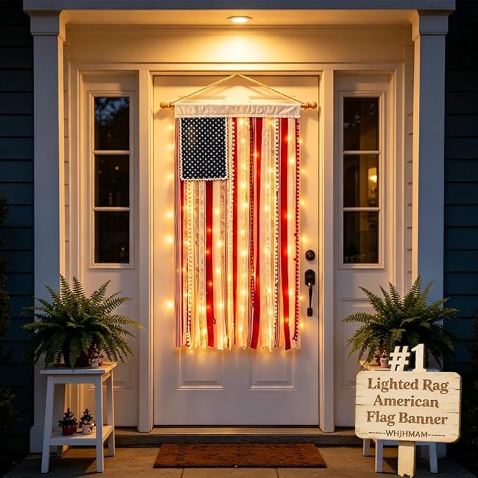 Vivifygrow — 250th Anniversary Boho American Flag Tassel Wall Hanging — Patriotic 4th of July Decor (4 Styles) — product image 1