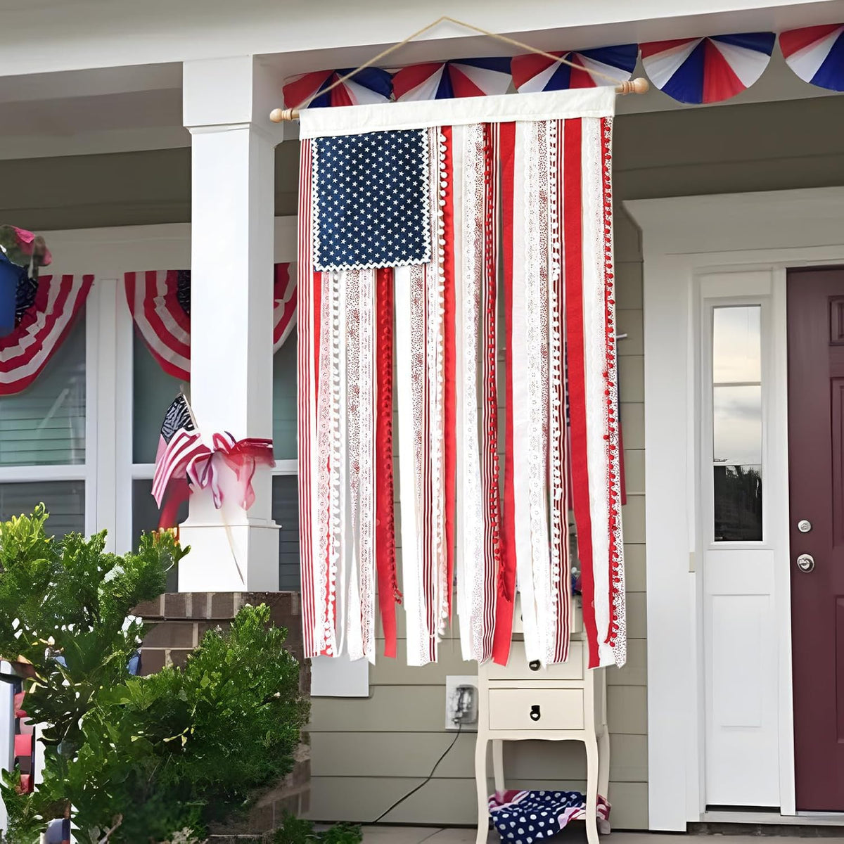 Vivifygrow — 250th Anniversary Boho American Flag Tassel Wall Hanging — Patriotic 4th of July Decor (4 Styles) — product image 9