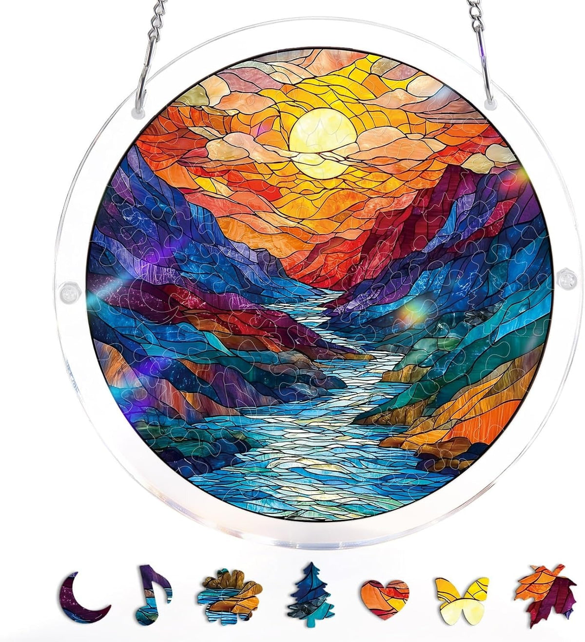 Vivifygrow — Glazed Mountain Moon Light Suncatcher-Acrylic Window Art — product image 6