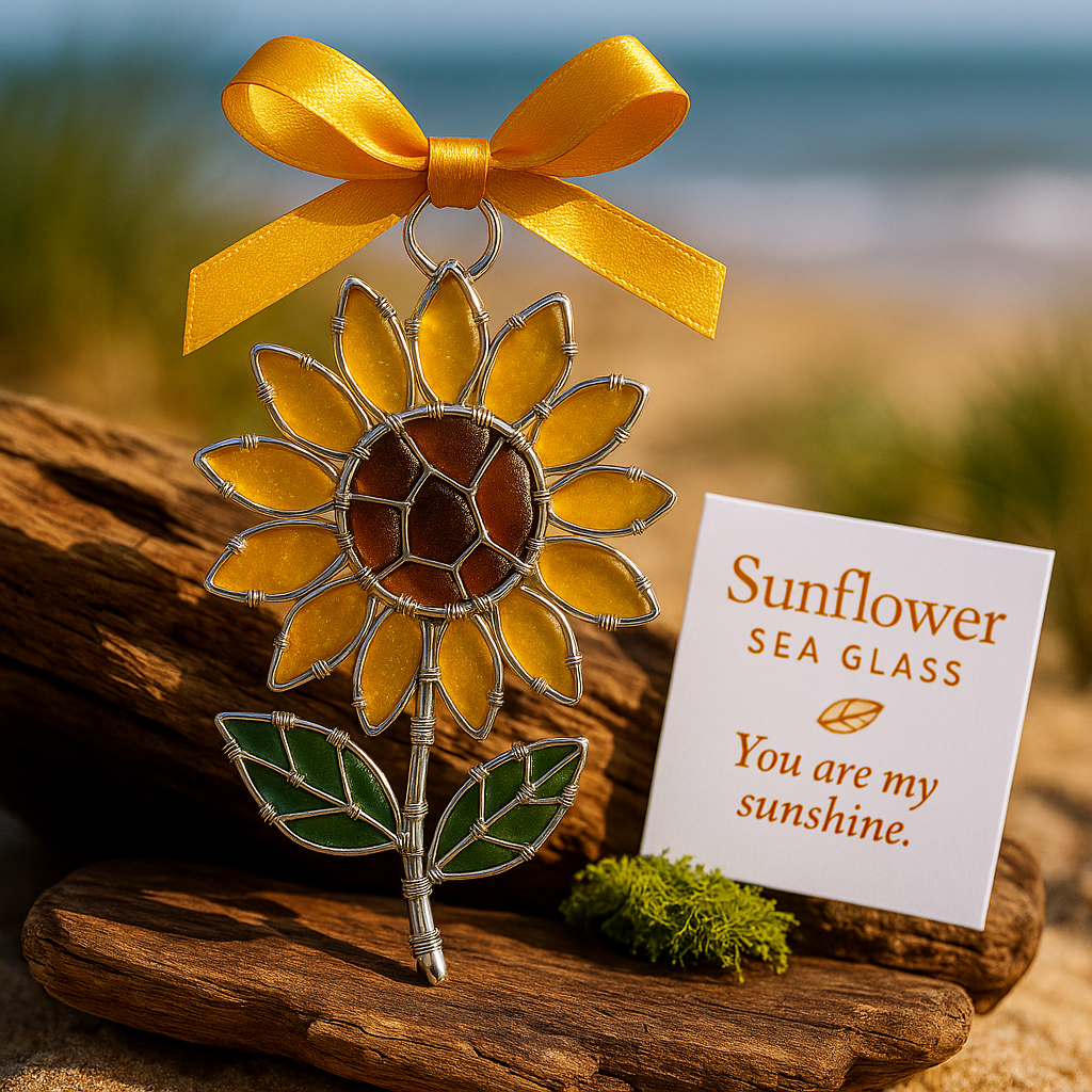 Vivifygrow — Sunflower Sea Glass Ornament — product image 1