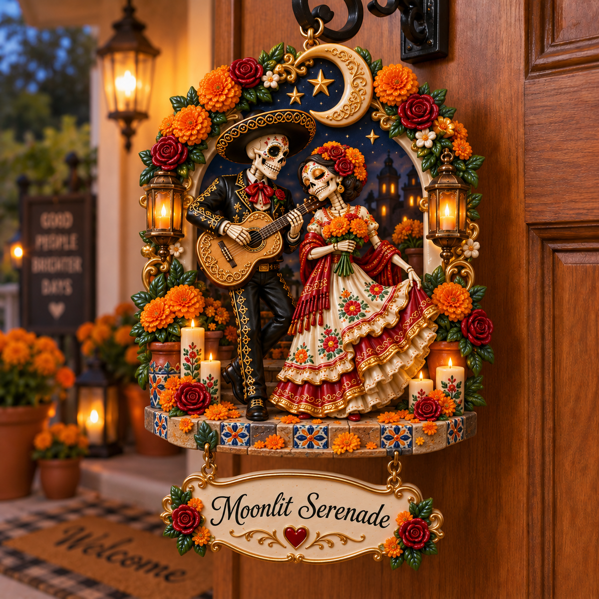 Día de Muertos Love Ornament -  Skeleton Couple Hanging Keepsake Collection, Romantic Day of the Dead Gift for Couples & Loved Ones