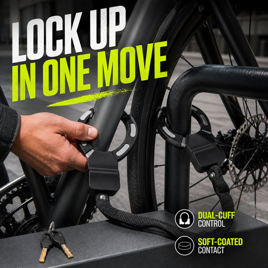 Dual-Cuff Chain Lock for Bikes, Scooters & Helmets