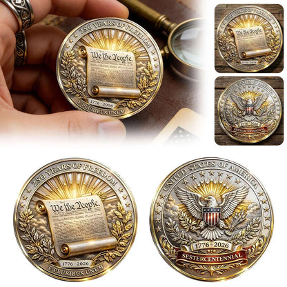 Vivifygrow — 1776–2026 USA 250 Years of Freedom Commemorative Coin — Patriotic Eagle Challenge Coin — product image 2