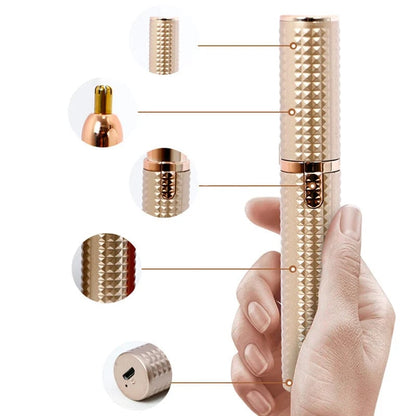 Portable Electric Eyebrow & Facial Trimmer – 3 Interchangeable Heads