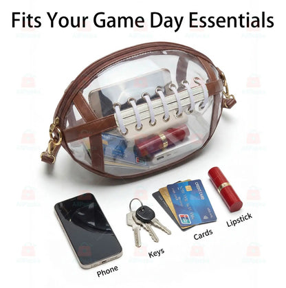 Clear Football Crossbody Bag – Stadium-Ready Transparent Game Day Purse
