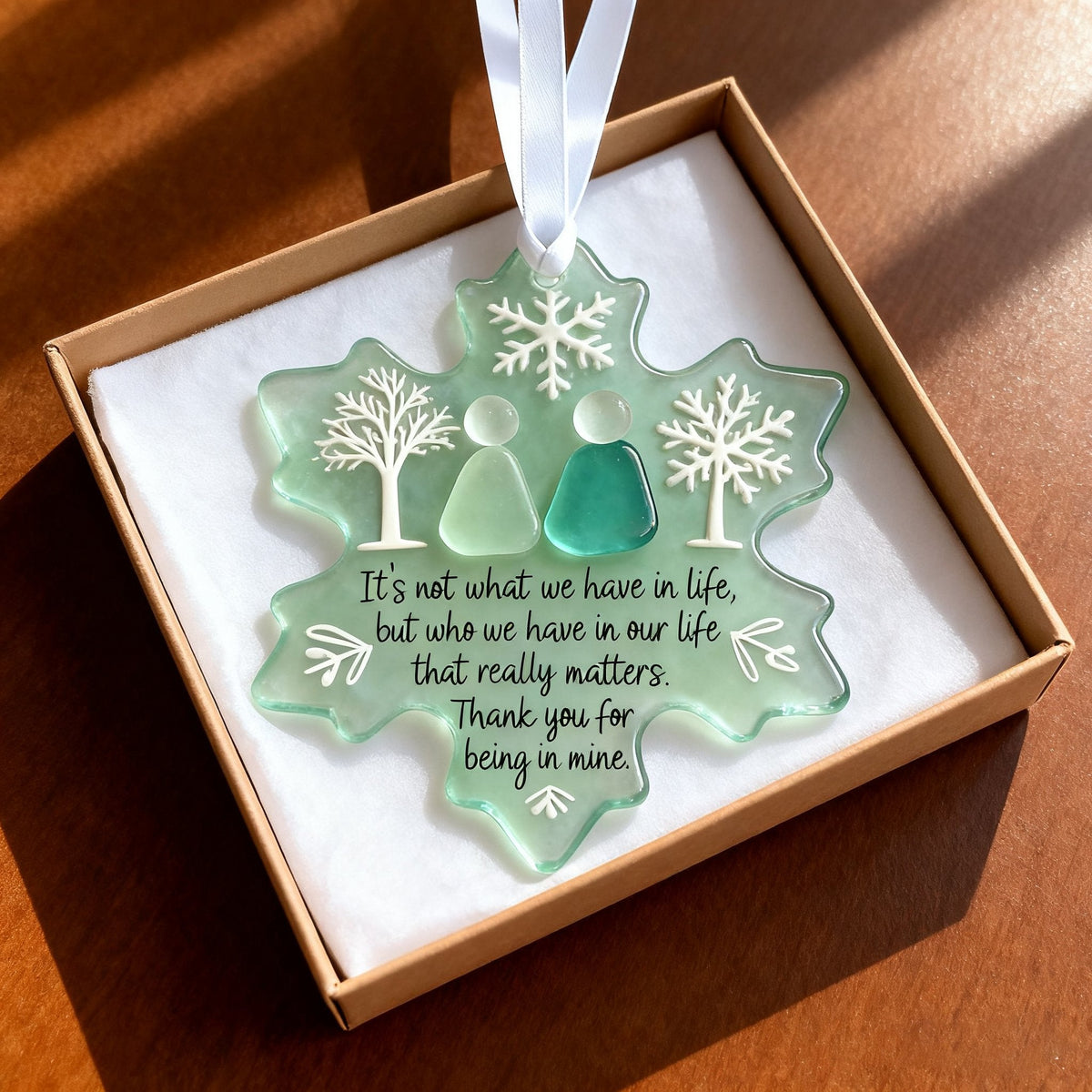 Vivifygrow — Snowflake Sea Glass Friendship Ornament — product image 3