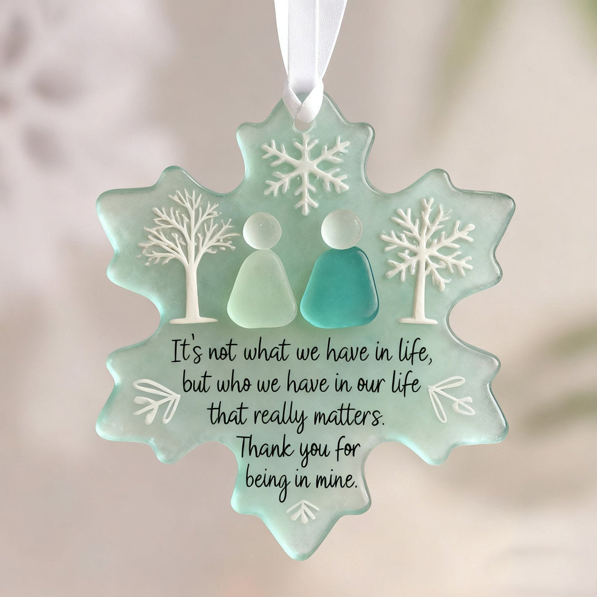 Vivifygrow — Snowflake Sea Glass Friendship Ornament — product image 5