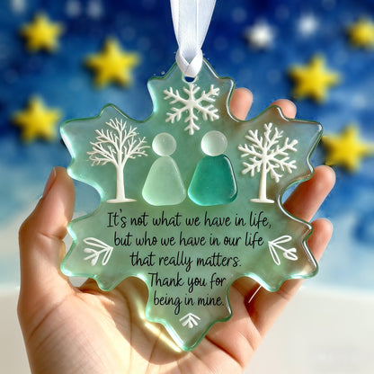 Vivifygrow — Snowflake Sea Glass Friendship Ornament — product image 1